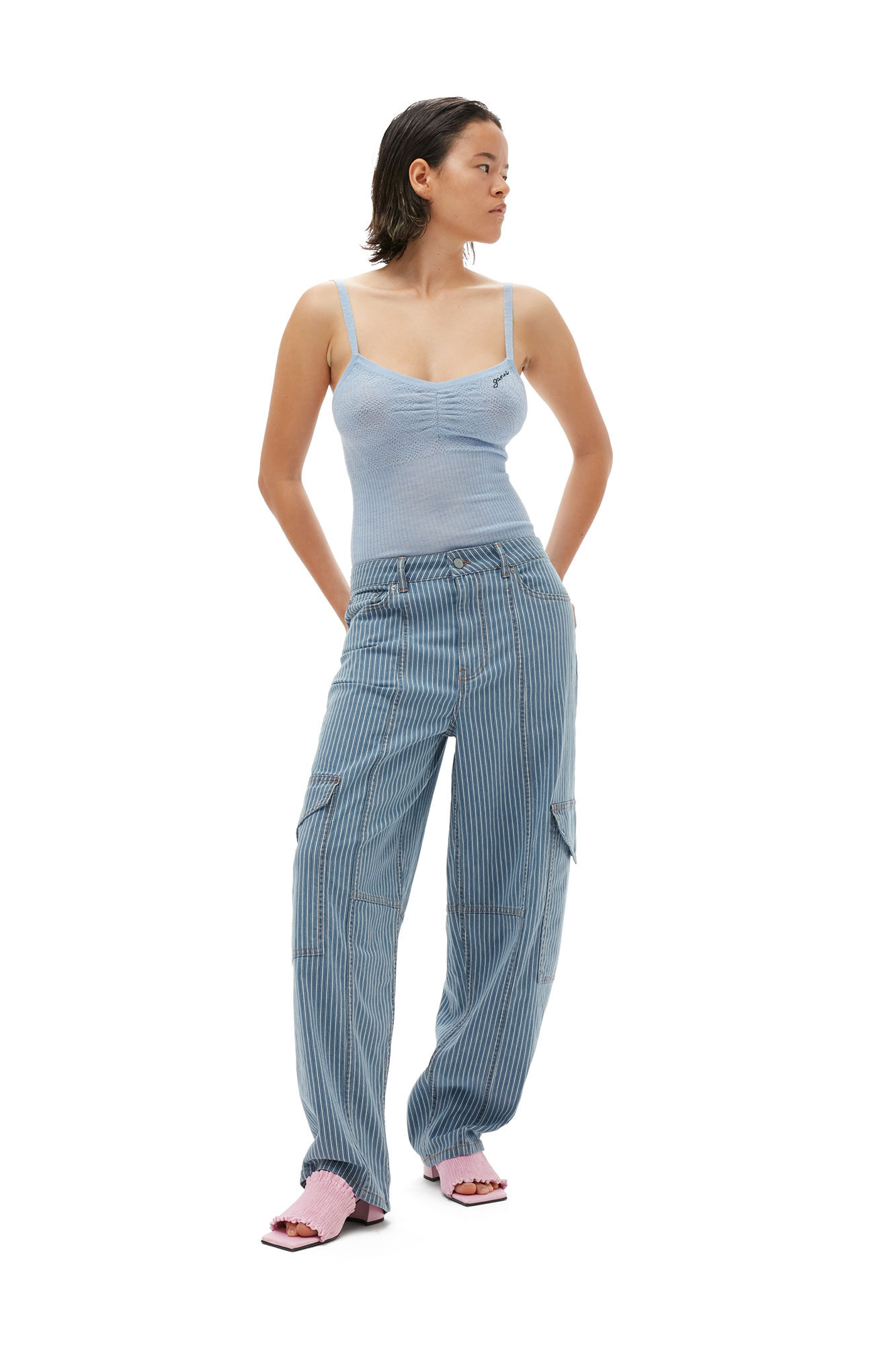 Shop Cool Classic Relaxed Denim Cargo Pants Online